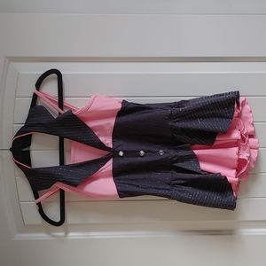 Figure Skating dress l Pink and dark gray